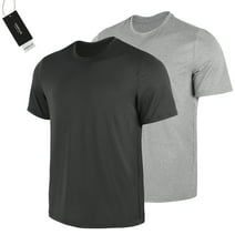 COOPLUS Mens Athletic T Shirts 2 Pieces Quick Dry Gym Short Sleeves Moisture Wicking Shirts For Men