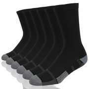 COOPLUS Mens Crew Athletic Socks Moisture Wicking Cushioned Socks 6 Pairs