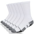 thumbnail image 1 of COOPLUS Mens Crew Athletic Socks Moisture Wicking Cushioned Socks 6 Pairs, 1 of 6