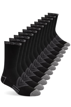 Mens Crew Socks Breathable Cushioned Athletic Socks for Running Gym Workout Work Daily Wear 6 Pairs