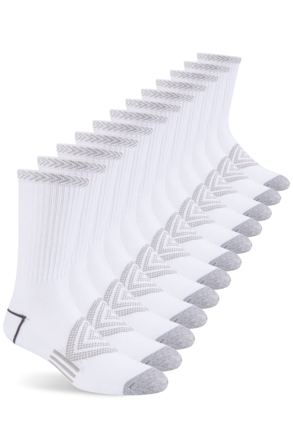 Mens Crew Socks Breathable Cushioned Athletic Socks for Running Gym Workout Work Daily Wear 6 Pairs