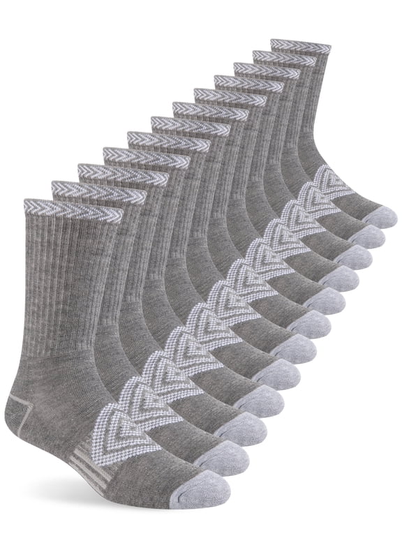 Mens Crew Socks Breathable Cushioned Athletic Socks for Running Gym Workout Work Daily Wear 6 Pairs