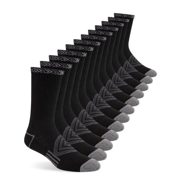 COOPLUS Mens Crew Socks Breathable Cushioned Athletic Socks for Running Gym Workout Work Daily Wear 6 Pairs