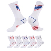 COOPLUS Mens Crew Socks Cushioned Athletic Running Work Socks Moisture Wicking Daily Comfort 6 Pairs for Men
