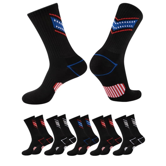 COOPLUS Mens Crew Socks Cushioned Athletic Running Work Socks Moisture Wicking Daily Comfort 6 Pairs for Men