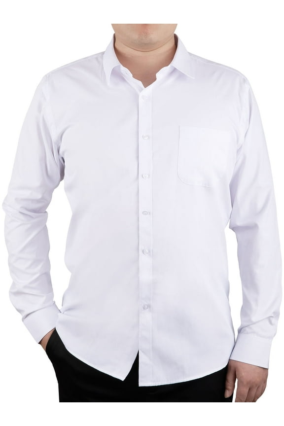 Mens Dress Shirts Solid Color Long Sleeve Stretch Formal Shirt Perfect for Business Casual Occasions A Button-Down Dress Shirt Tailored for Men