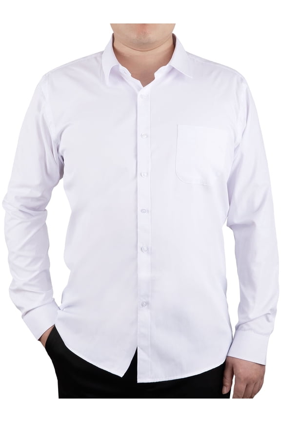 Mens Dress Shirts Solid Color Long Sleeve Stretch Formal Shirt Perfect for Business Casual Occasions A Button-Down Dress Shirt Tailored for Men