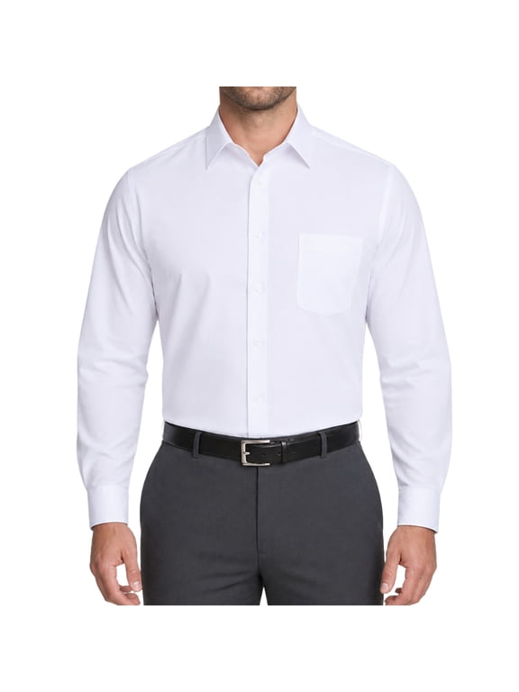 Mens Dress Shirts Solid Color Long Sleeve Stretch Formal Shirt Perfect for Business Casual Occasions A Button-Down Dress Shirt Tailored for Men