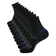 COOPLUS Mens High Ankle Socks Mens Quarter Breathable Socks for Men 5 Pairs