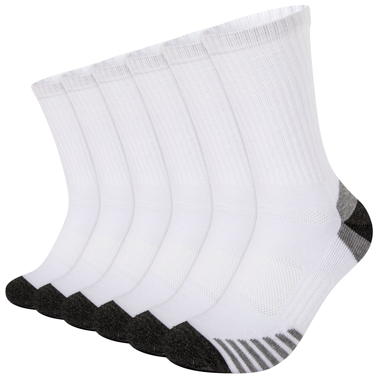 COOPLUS Mens Hiking Crew Socks Men Running Breathable Socks 6 Pairs