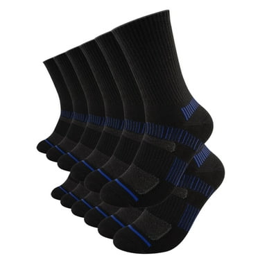 COOPLUS Mens Long Crew Socks Cushioned Cuff Socks for Men Casual Breathable Running 6 Pairs