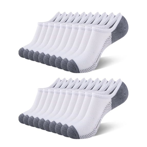 Cooplus Mens No Show Socks 10 Pairs Cushioned Non Slip Invisible Sock for Men