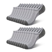 COOPLUS Mens No Show Socks 10 Pairs Cushioned Non Slip Invisible Sock for Men