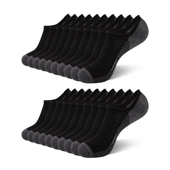 Cooplus Mens No Show Socks 10 Pairs Cushioned Non Slip Invisible Sock for Men