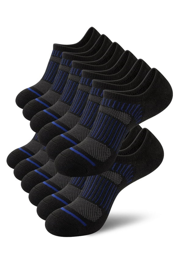 Mens No Show Socks Cushioned Low Cut Socks for Men Breathable Non-slip 6 Pairs