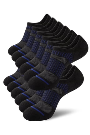 Mens No Show Socks Cushioned Low Cut Socks for Men Breathable Non-slip 6 Pairs