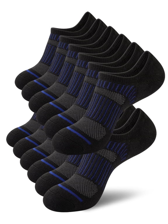 Mens No Show Socks Cushioned Low Cut Socks for Men Breathable Non-slip 6 Pairs
