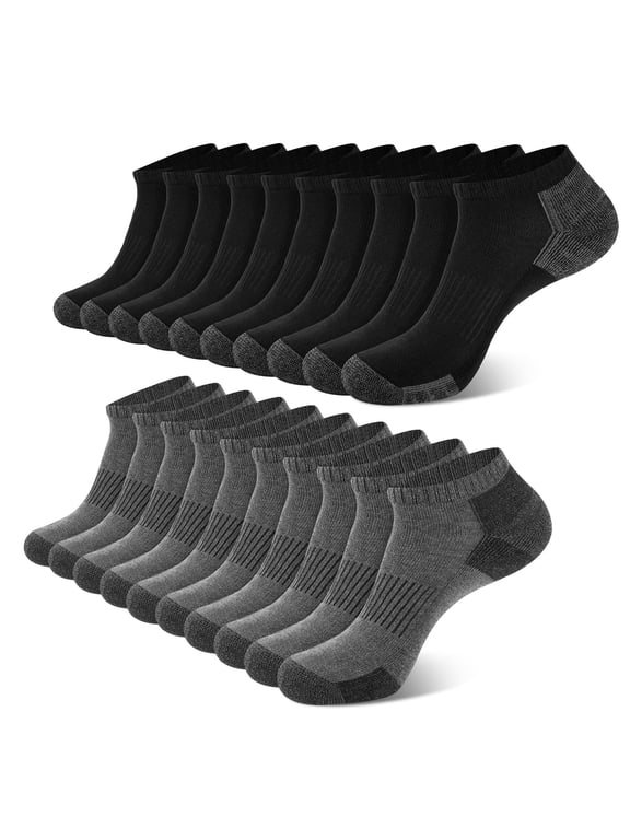 Mens Socks Ankle Low Cut Socks for Men Breathable Athletic Socks 10 Pairs