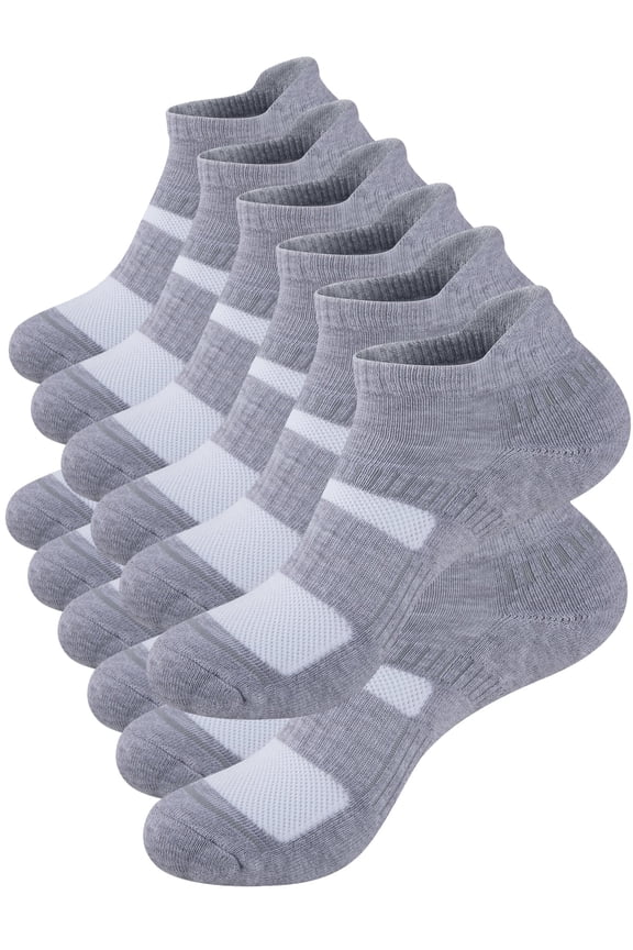 Mens Socks Ankle Socks for Mens Low Cut Cushioned Breathable Socks 6 Pairs