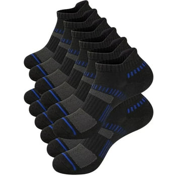COOPLUS Mens Socks Ankle Socks for Mens Low Cut Cushioned Breathable Socks 6 Pairs