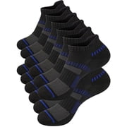 COOPLUS Mens Socks Ankle Socks for Mens Low Cut Cushioned Breathable Socks 6 Pairs