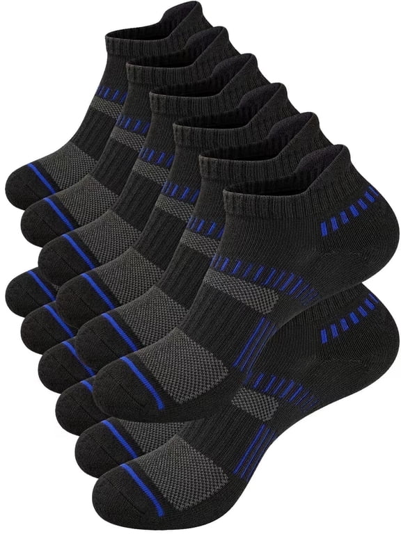 Mens Socks Ankle Socks for Mens Low Cut Cushioned Breathable Socks 6 Pairs