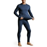 COOPLUS Mens Thermal Underwear Top & Pants One Set