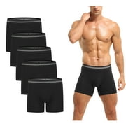 COOPLUS Mens Underwear Boxer Briefs Cotton Regular Long Mens Boxer Briefs Underwear Men 5Pack S M L XL XXL