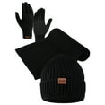 thumbnail image 1 of COOPLUS Mens Winter Warm Knit Beanie Hat Touchscreen Gloves Neck Scarf Set Best Gifts for Men, 1 of 6