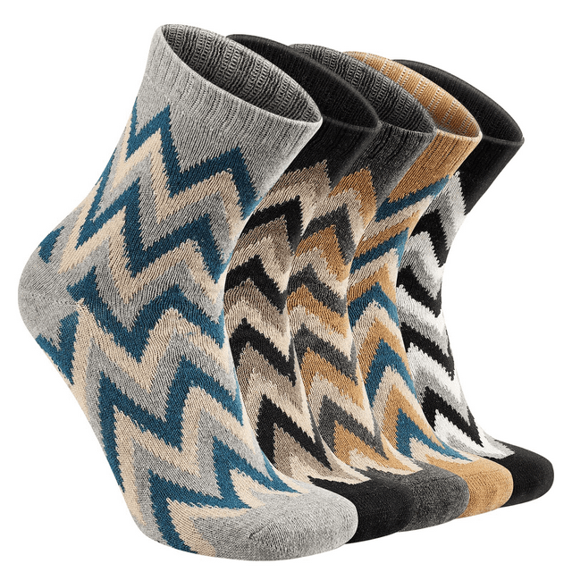 COOPLUS Mens Winter Warm Socks Men Wool Hiking Socks 5 Pairs