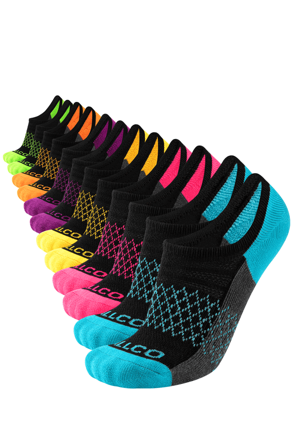 No Show Socks for Women Non Slip Cushioned Low Cut Invisible Athletic Socks for Running Sneakers 6 Pairs