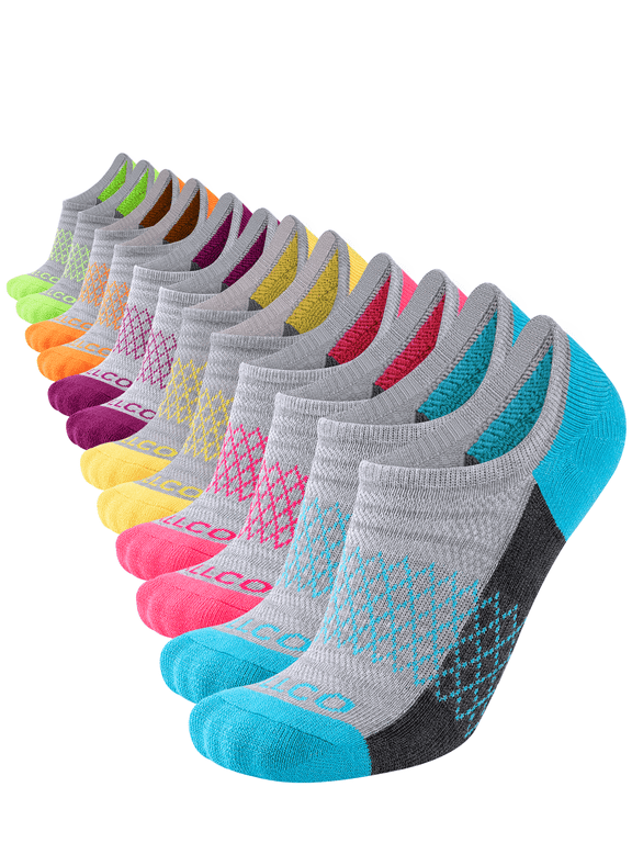 No Show Socks for Women Non Slip Cushioned Low Cut Invisible Athletic Socks for Running Sneakers 6 Pairs
