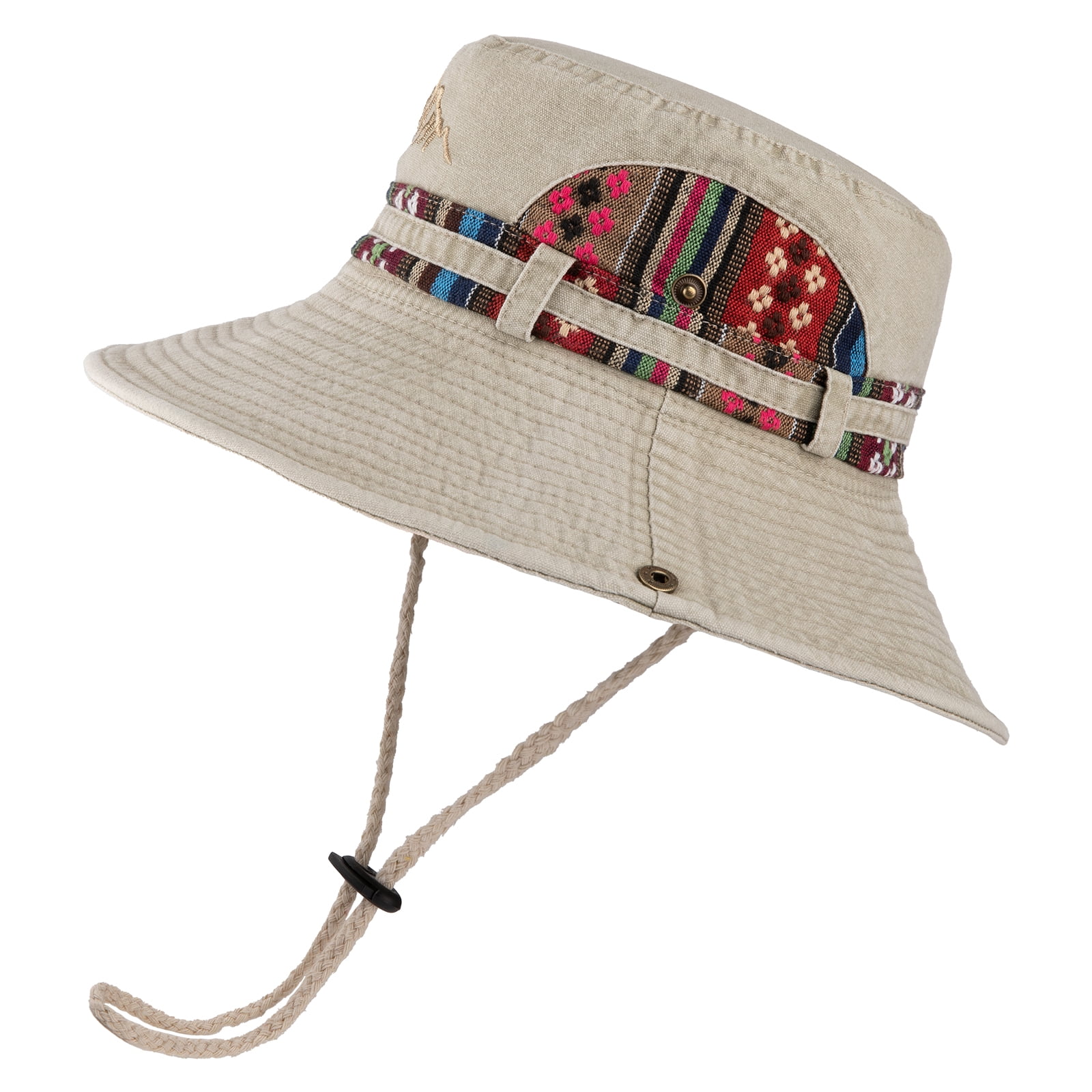 HES Summer Men Bucket Hat Solid Color Anti Sun Wide Brim