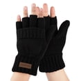 thumbnail image 1 of COOPLUS Winter Mittens Fingerless Gloves Wool Knitted Warm Gloves Convertible Gloves Men and Women, 1 of 8