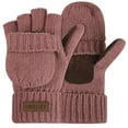 thumbnail image 1 of COOPLUS Winter Mittens Fingerless Gloves Wool Knitted Warm Gloves Convertible Gloves Men and Women, 1 of 1