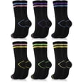 thumbnail image 1 of COOPLUS Women Crew Socks 6 Pairs, Cushioned Athletic Running Breathable Casual Gym Socks for Women, 1 of 8