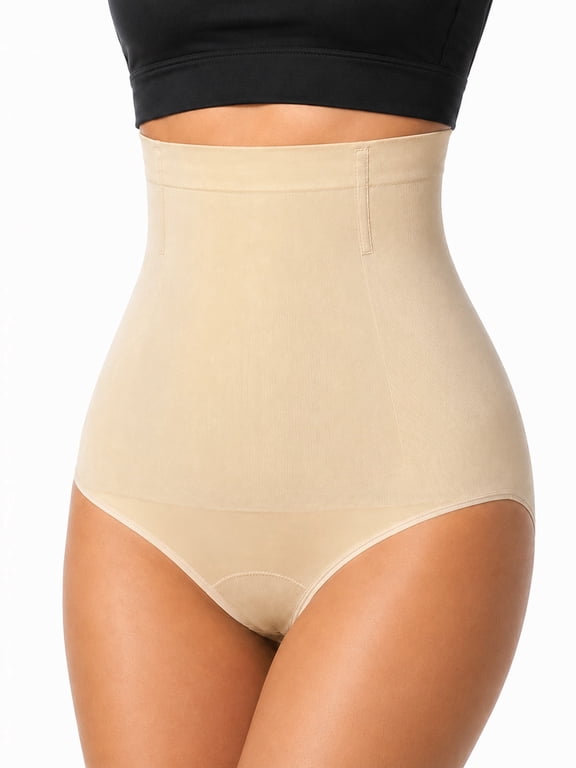 Women High Waisted Tummy & Butt Lifter Body Shaper with Boning, Firm Compression Anti-Slip Shaping Underwear