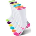 thumbnail image 1 of COOPLUS Women Hiking Athletic Crew Socks Cushioned Running Moisture Wicking Socks for Women 6 Pairs, 1 of 7