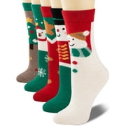 COOPLUS Women & Men Christmas Socks Cute Crazy Design Socks Novelty Gift For Women & Men 5 Pairs