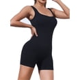 thumbnail image 1 of COOPLUS Women Workout Jumpsuits Seamless Romper and Sleeveless BodysuitsRibbed Detail Square Neckline Unitard for Yoga, 1 of 6