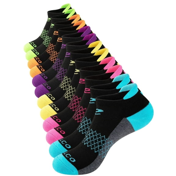 COOPLUS Women's Athletic Ankle Socks Women's Sock Size 7-9 Female Cushioned Color Socks 6 Pairs