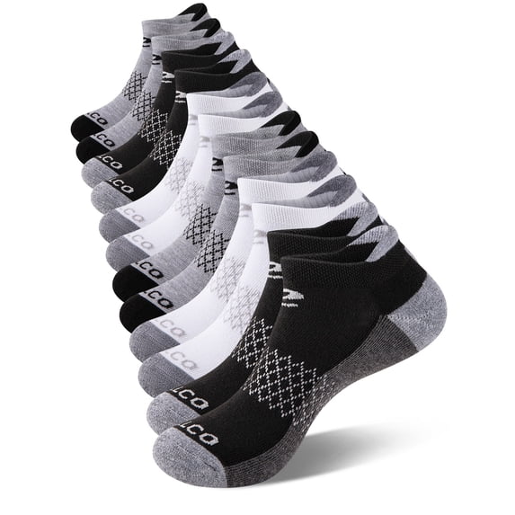 COOPLUS Women's Athletic Ankle Socks Women's Sock Size 9-11 Female Cushioned Color Socks 6 Pairs
