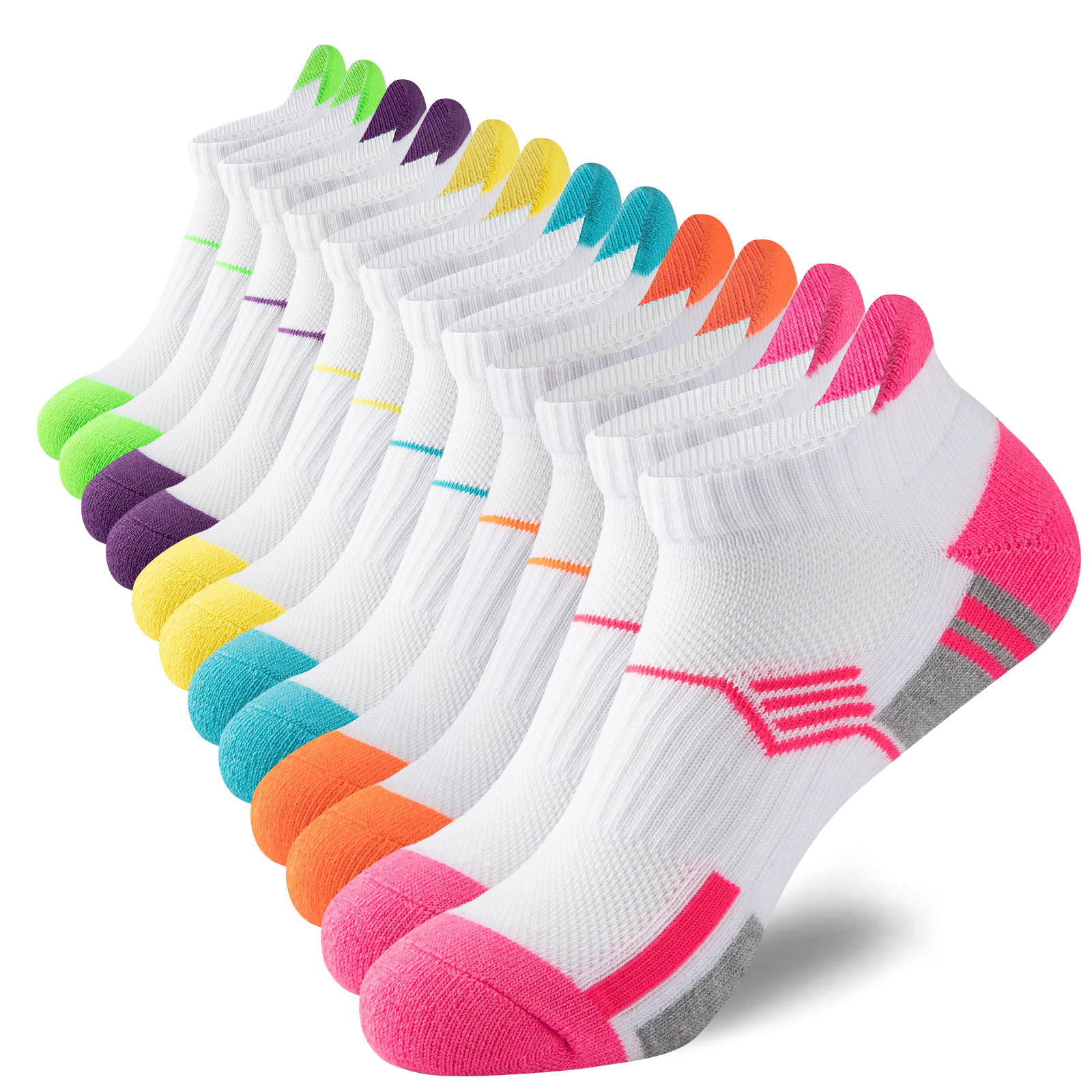 Ladies Cushioned Performance Low Cut Socks, 6 Pack