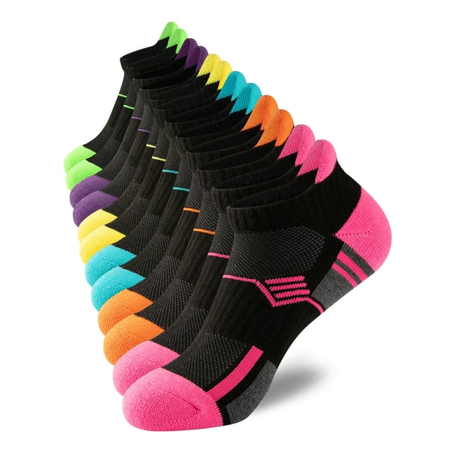 Women's Colored Athletic Ankle Socks Bundle