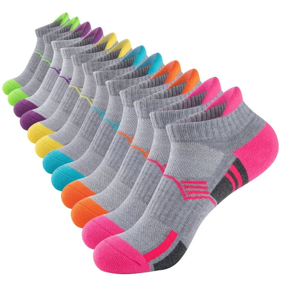 COOPLUS Womens Ankle Socks Performance Low Cut Athletic Socks 6 Pairs