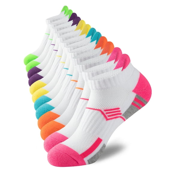 COOPLUS Womens Ankle Socks Performance Low Cut Athletic Socks 6 Pairs