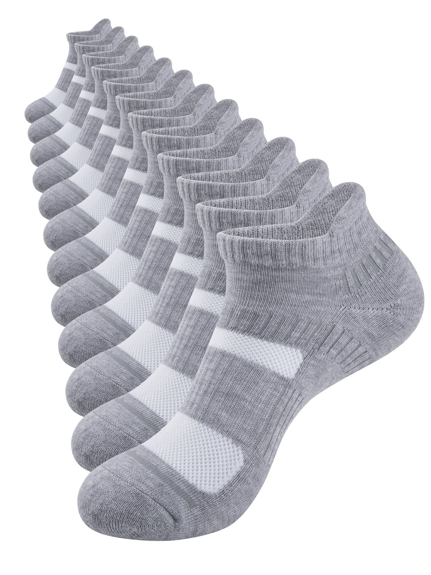 COOPLUS Womens Athletic Ankle Socks Women Cushioned Low Cut Breathable Socks 6 Pairs