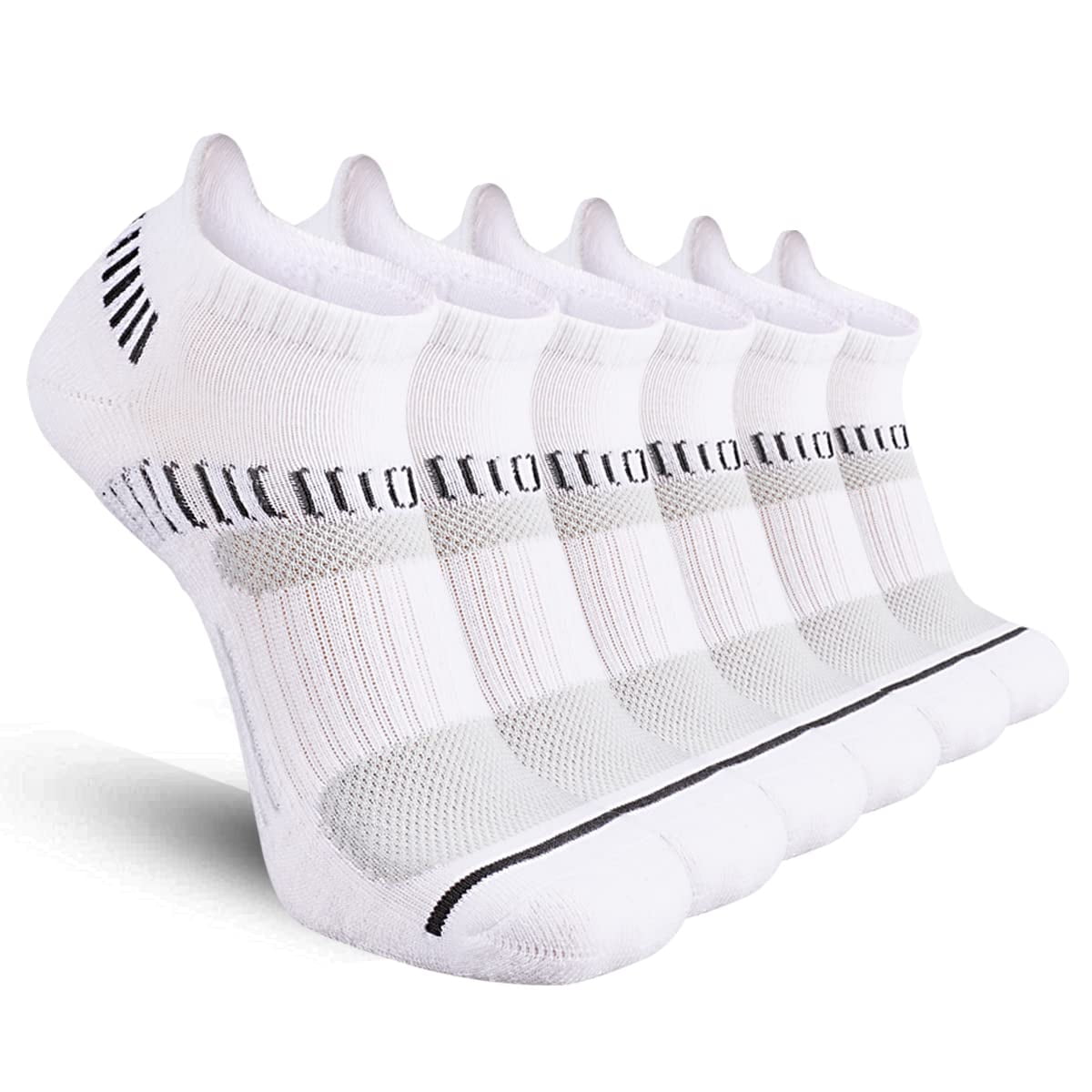 COOPLUS Womens Athletic Ankle Socks Women Cushioned Low Cut Breathable Socks 6 Pairs