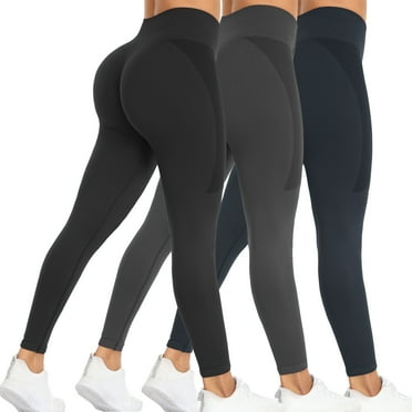 COOPLUS Womens Athletic Leggings Tummy Control High-waisted Seamless Running Pants for Gym Yoga Workout(Pack of 3)