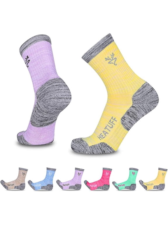 Womens Hiking Socks Moisture Wicking Cushion Outdoor Performance Trekking Athletic Crew Socks 6 Pairs